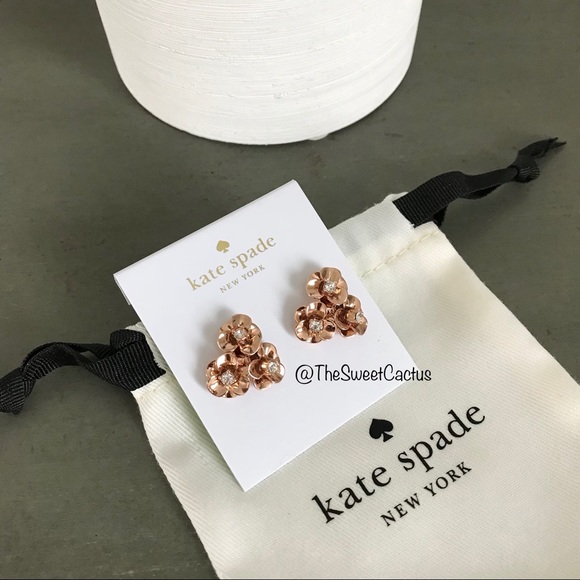 Kate Spade Shine On Flower Cluster Rose Earrings - Picture 7 of 8